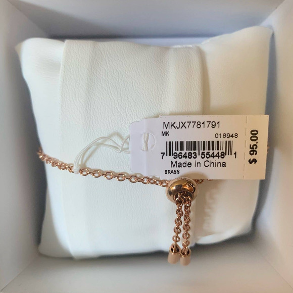 NIB - Michael Kors Rose Gold 3 Charms Bracelet - Picture 3 of 3